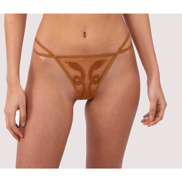 Thistle and Spire Panties 3X Liquid Gold Medusa Sheer Thong Snakes Cobra Revolve - Picture 2 of 8